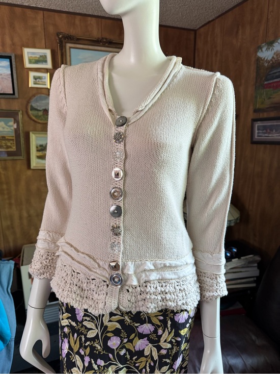 Pure Sweaters - PURE Handknit Boho Funky Cotton Sweater